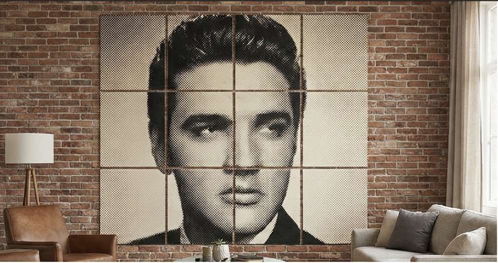 Classic B&W Halftone wall art example